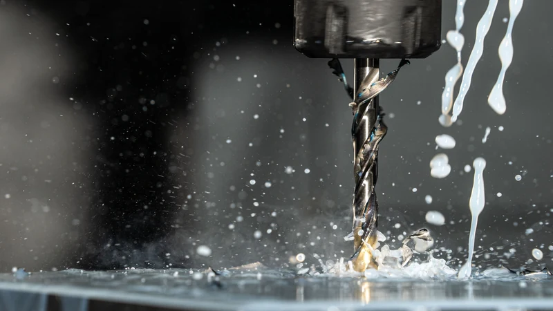 CNC drilling with coolant for metal enclosure and structural part machining